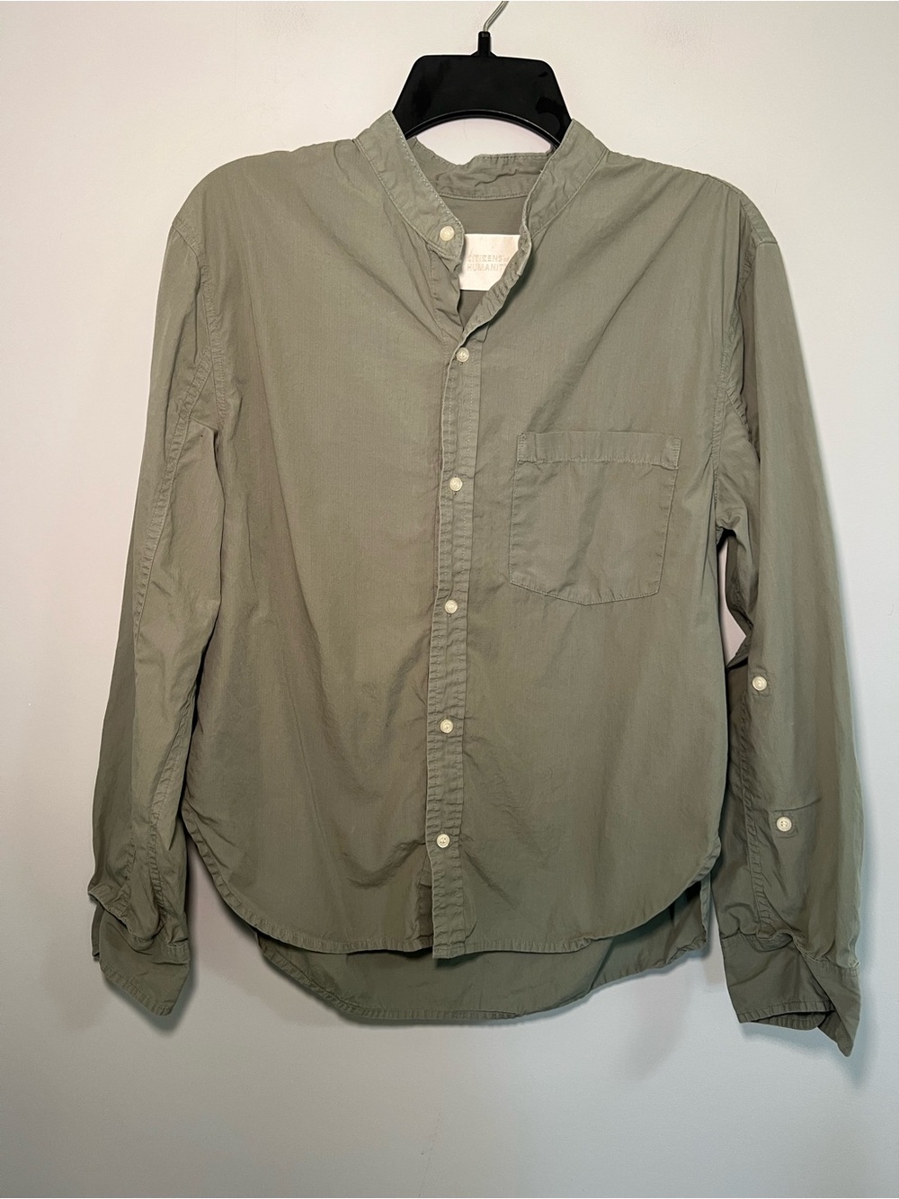Citizens of Humanity Kayla Shrunken Button Down Shirt Green Size S